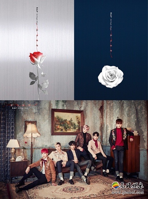 韩国男子组合B.A.P公开了第六张单曲专辑《ROSE》的封面照