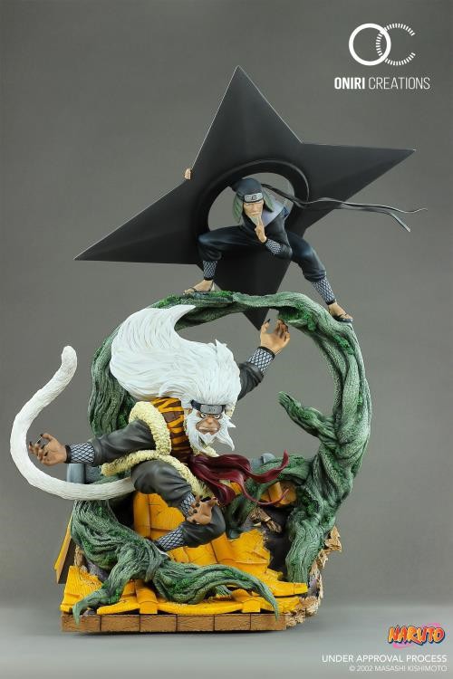 《火影忍者》三代目火影最后的战斗雕像：猿飞召唤猿魔共同对抗大蛇丸