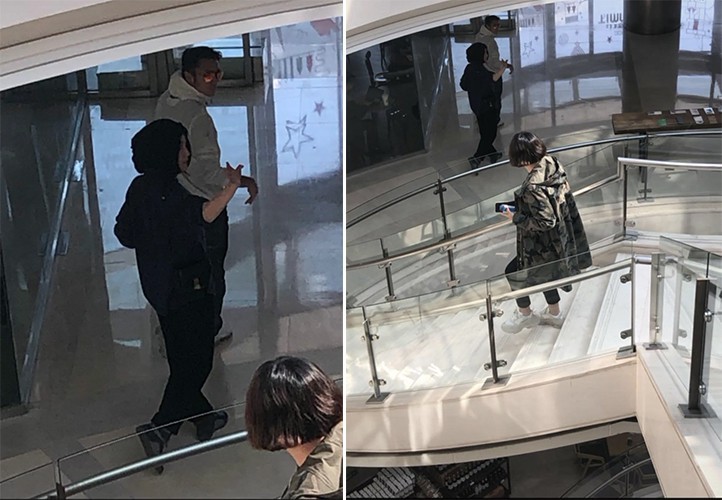 网友晒出偶遇王菲、谢霆锋合体现身照片：两人黑白装扮与路人打起招呼