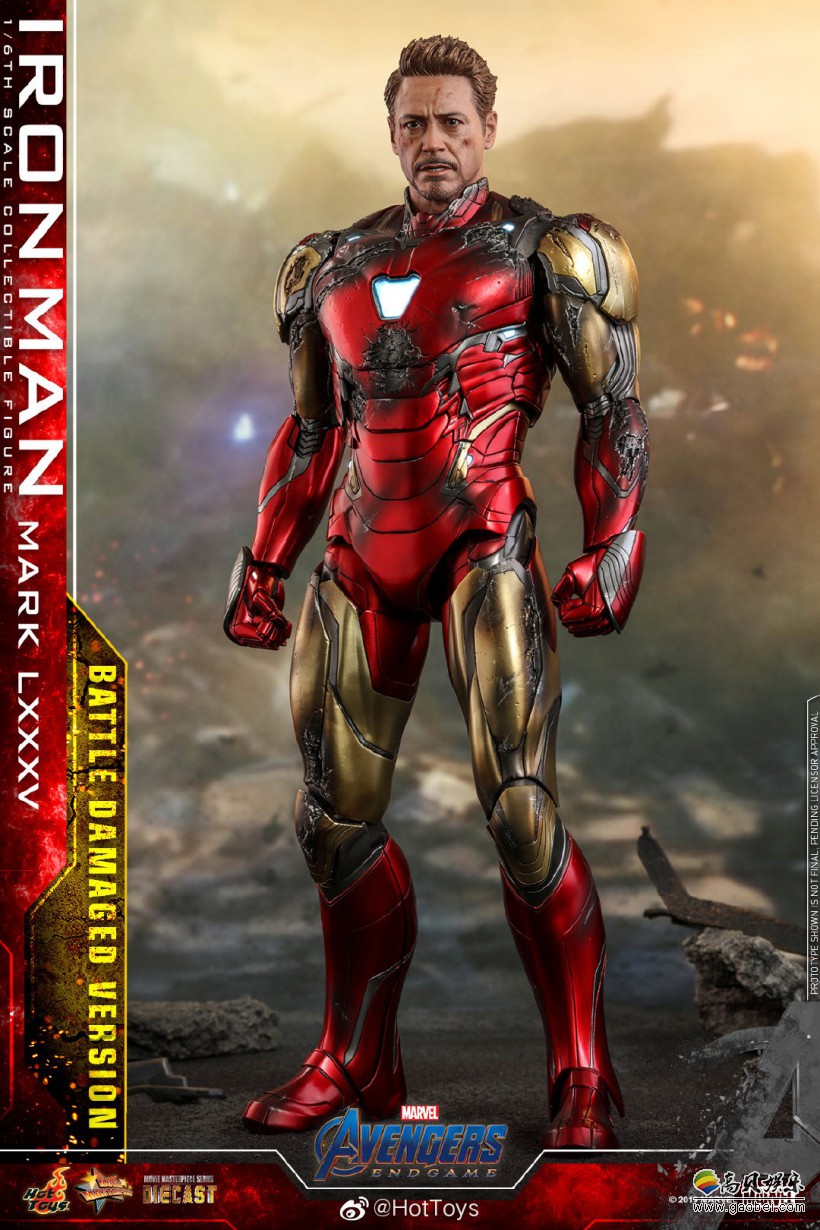 hottoys《复联4》钢铁侠mark 85战损版1:6合金人偶:细节还原度太爆表