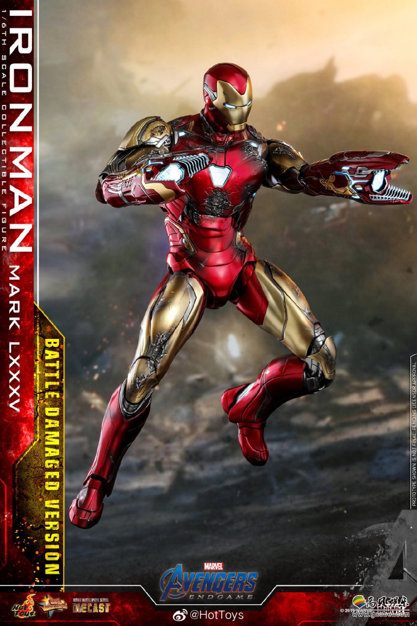 hottoys《复联4》钢铁侠mark 85战损版1:6合金人偶:细节还原度太爆表