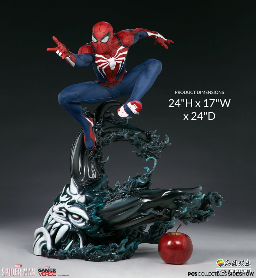 知名手办厂商推出《漫威蜘蛛侠》1：3雕像，展示蜘蛛侠跳跃射击时的动作