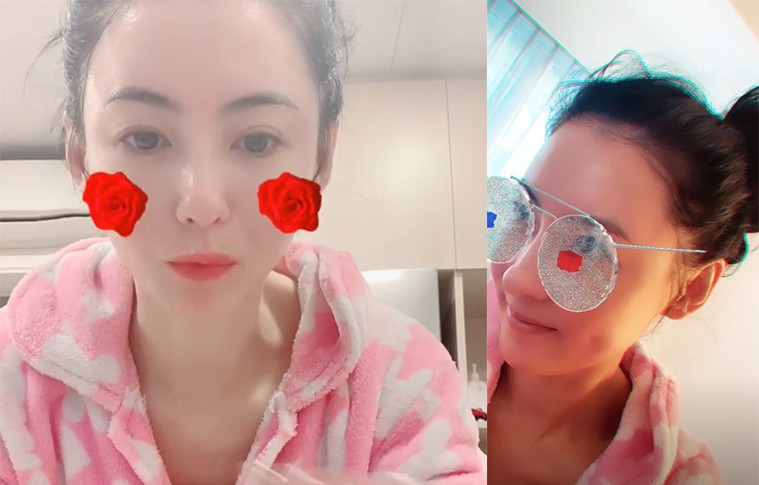 张柏芝个人社交网站晒出视频，穿着粉色睡衣早起大秀颜值，变身养生达人