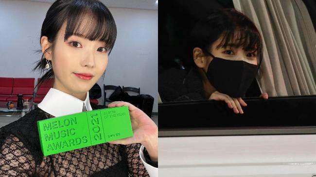 IU成为本次《MMA 2021》全场大赢家！在下班路上摇下车窗和粉丝们讲话
