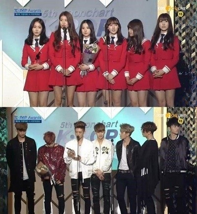 Gfriend和iKON获得了Gaon Chart年度新人奖 Gfriend和iKON获得了Gaon Chart年度新人奖