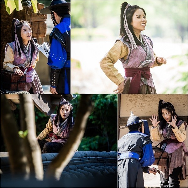 《魔女宝鉴》剧组发布演员都熙的剧照 首场出场就要翻墙