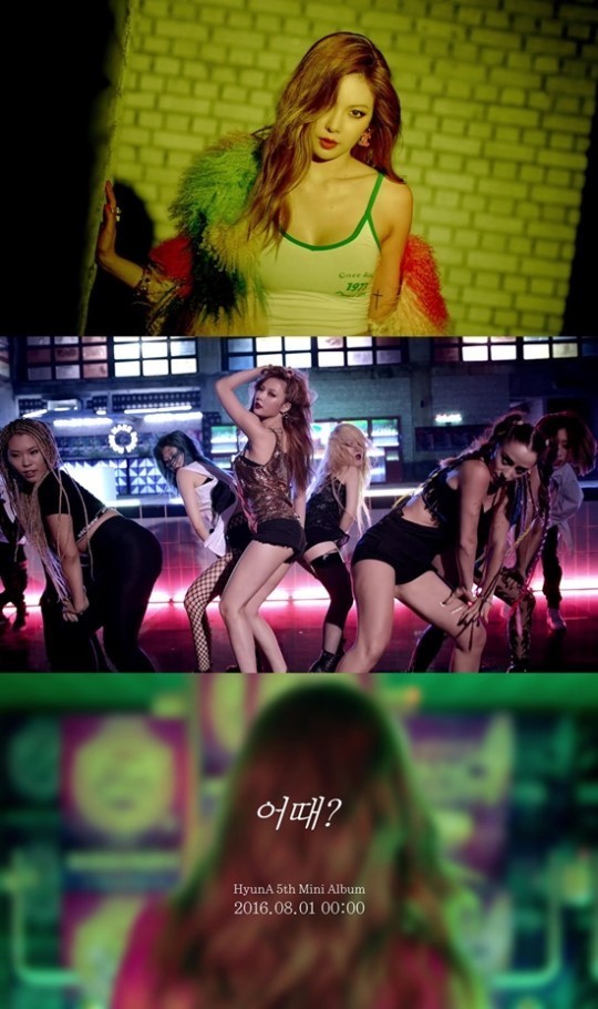 CUBE娱乐公开了泫雅主打曲《怎样？》的第二版MV预告视频