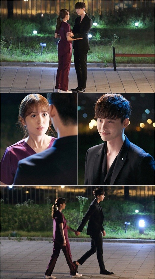 《W-两个世界》公开第五集预告照，李钟硕与韩孝周在月光下再会