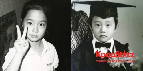 李珉廷公开自己与李秉宪儿时照
