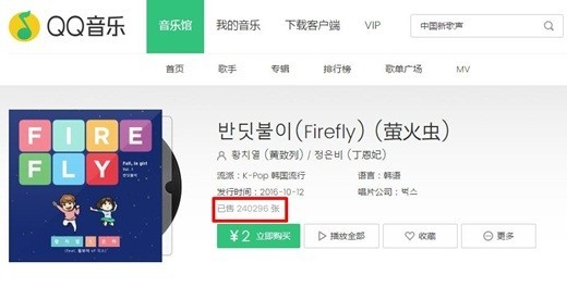 韩国歌手黄致列发行新曲《Firefly》