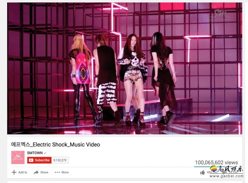 f(x)主打MV官方YouTube频道突破1亿次点击率