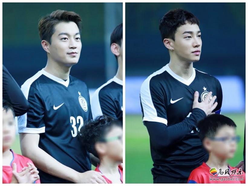 BEAST斗俊起光明星足球队获胜 五人戴友谊手链