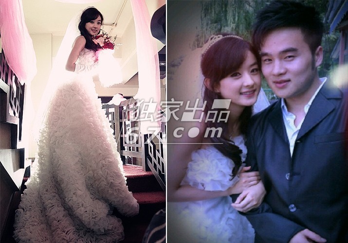 这几天一张赵丽颖穿婚纱和陌生男人的合照在网上疯传