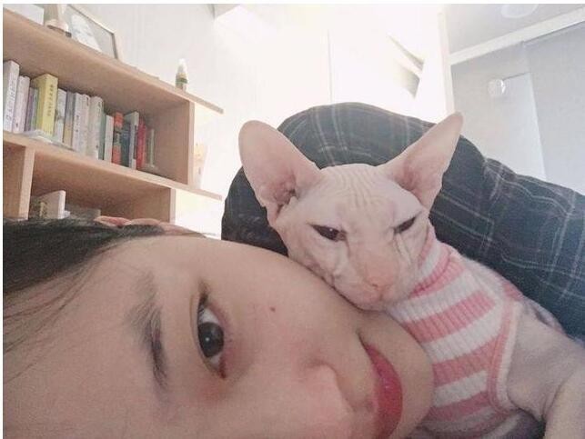 崔雪莉ins与“丑猫”躺床贴脸自拍？