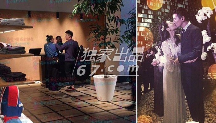 有网友爆料在东京一家服装店柜台前，赵又廷站在妻子身侧