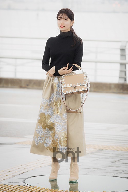 韩国女团missA成员秀智前往意大利米兰参加时装周活动