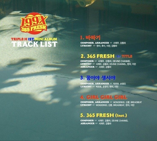 Triple H的首张迷你专辑《199X》歌单列表公开