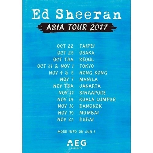 英国歌手ED Sheeran将于10月举行访韩演唱会