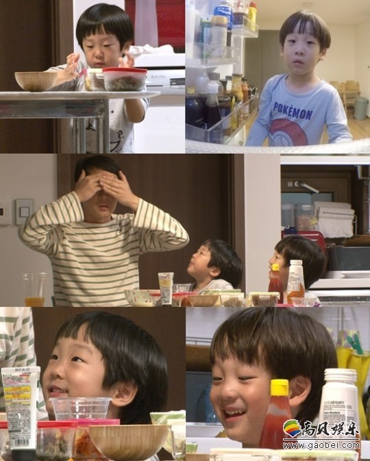 书言、书俊两兄弟为爸爸李辉才精心准备了料理