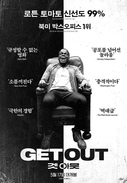 《Get out》在韩国从上映到突破百万观影大关仅用了5天