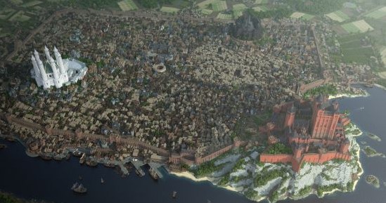大神在《我的世界》”建立“《权力的游戏》君临城：恢宏不减。