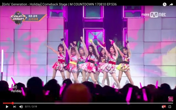 少女时代带着双主打歌歌曲回归乐坛  出演音乐节目《M！》