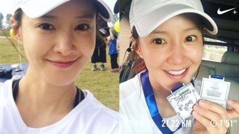 怀孕的李诗英也难掩运动本能  常常会透过IG分享跑步的照片