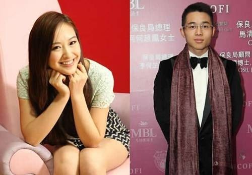 赌王儿子何猷亨和宅男女神陈滢，香港中环天桥观赏国庆烟火