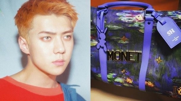 SEHUN在instagram上分享了LV所送的礼物   将世界名画搬到包包上