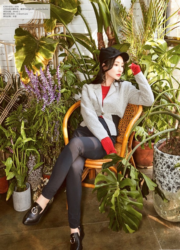 柳岩唯美花房写真置身阳光花房之间干练甜美气质