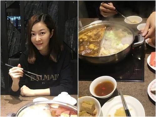 熊黛林微博晒出近照：素颜出镜气色很好，吃起麻辣火锅