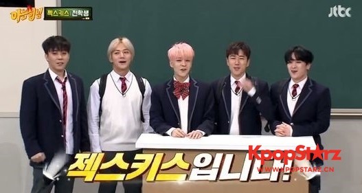 《认识的哥哥》中  水晶男孩作为转校生出演了节目展现团队默契