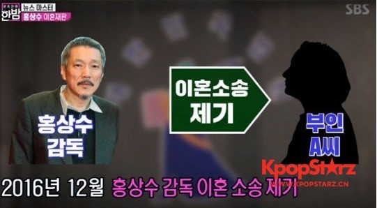 《深夜正式演艺》中   报道了洪尚秀导演与妻子离婚的消息