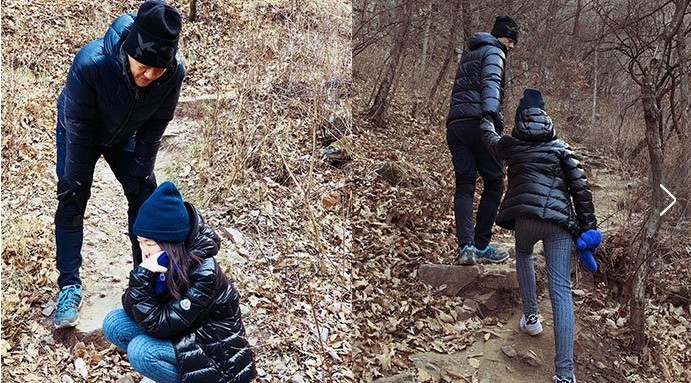 李亚鹏带着李嫣登山：微博祝大家“新年新气象”
