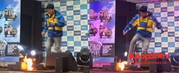 Din Din参加阳平滑雪场的"Riding Concert"  表演途中机智灭火