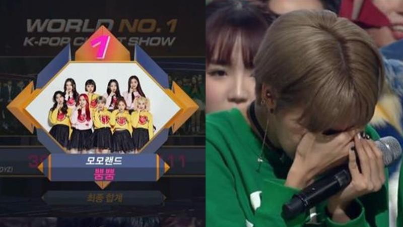 《M countdown》中   MOMOLAND打败同样是1位候补的THE BOYZ