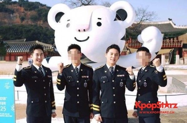 金俊秀通过官方SNS公开金亨俊义警合照  奥林匹克运动会加油