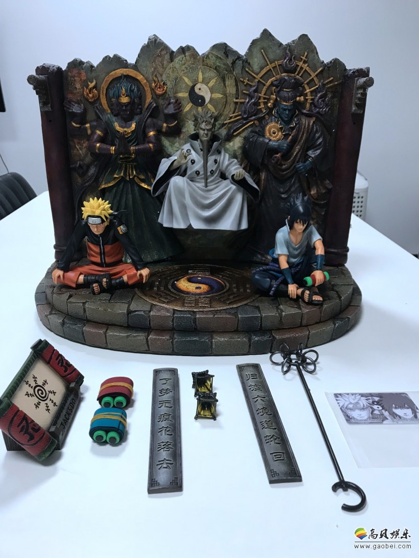 火影忍者六道之子手办做旧效果仿佛名胜古迹的壁画