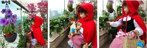 陈浩民老婆蒋丽莎晒出两个女儿穿着红色斗篷侧颜照：傻傻分不清