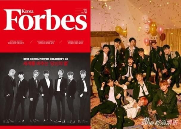 “2018韩国福布斯名人榜”Wanna One首度上榜即空降第2位