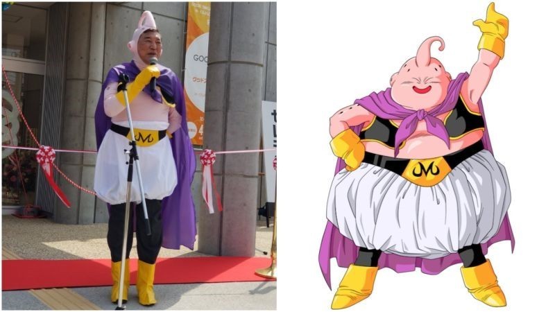 日本前防卫大臣石破茂将自己打扮成魔人布欧：活动最亮眼的风景线