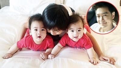 林志颖晒出和三个儿子玩耍照：父子四人趴在桌前，一起玩乐高积木