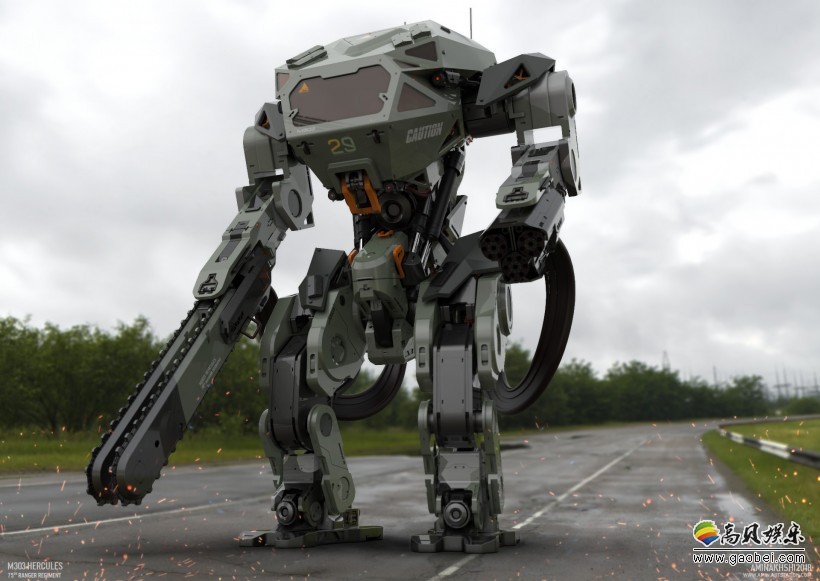 国外画师发布了自己设计的未来战争机器：未来机甲风简直酷到飞起