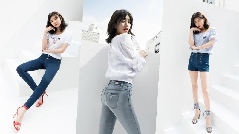 秀智又长又直的美腿和好身材  公开了一组全新的牛仔裤写真