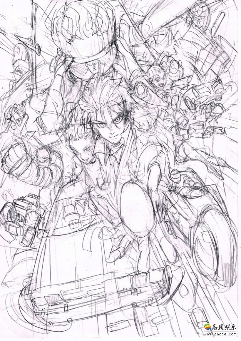 日本漫画家村田雄介晒出《头号玩家》海报线稿：感觉成品一定很精彩