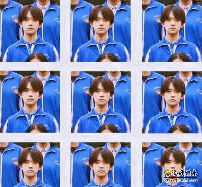 网友曝出易烊千玺高中毕业照：蓝色校服，头发中分，表情严肃一脸正气