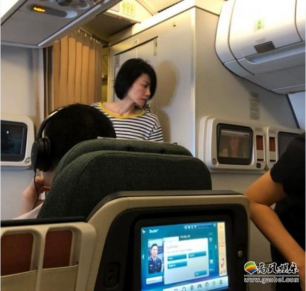 网友在飞机上偶遇王菲：她正与经纪人陈家瑛一起，明显是准备外出工作