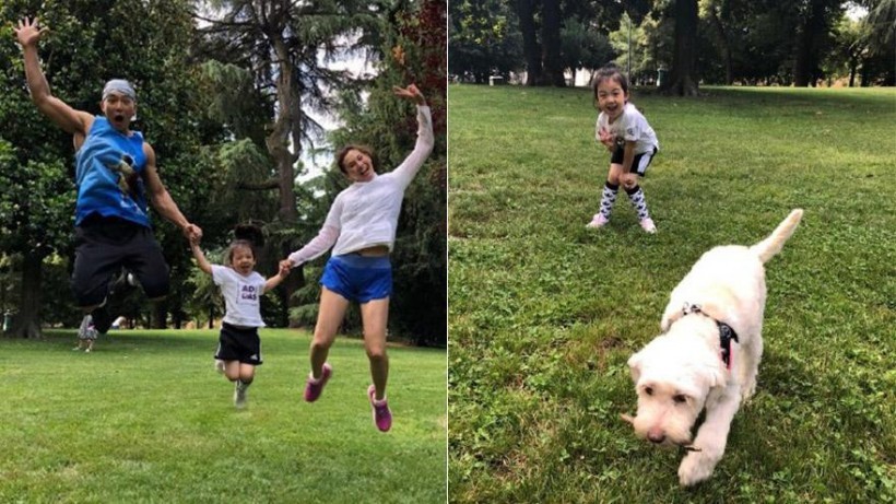 刘畊宏晒出与妻女健身照片：一家人穿着全套运动装备！小泡芙活力可爱