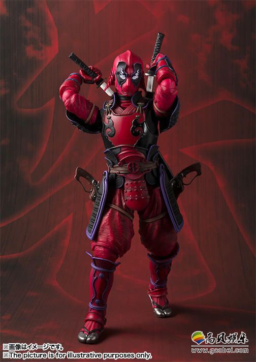漫威名将系列倾奇者死侍手办：美系人物日本武士画风结合！小贱贱元素