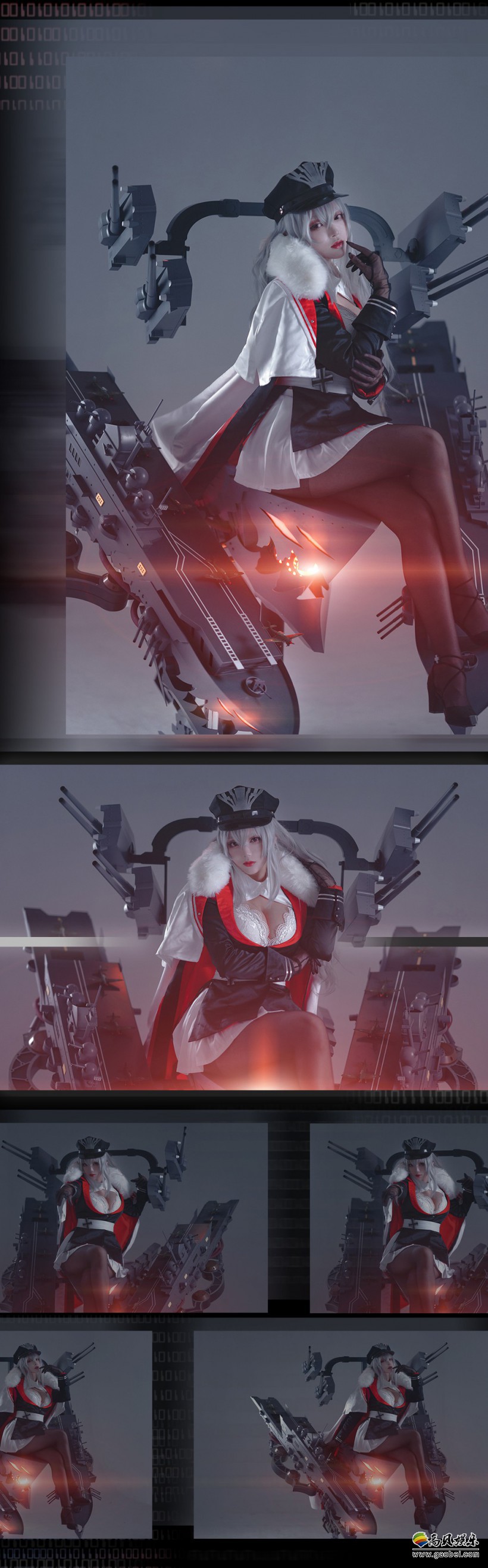 国内御姐系COSER《碧蓝航线》齐柏林伯爵：巨乳＋黑丝“胸的吓人”